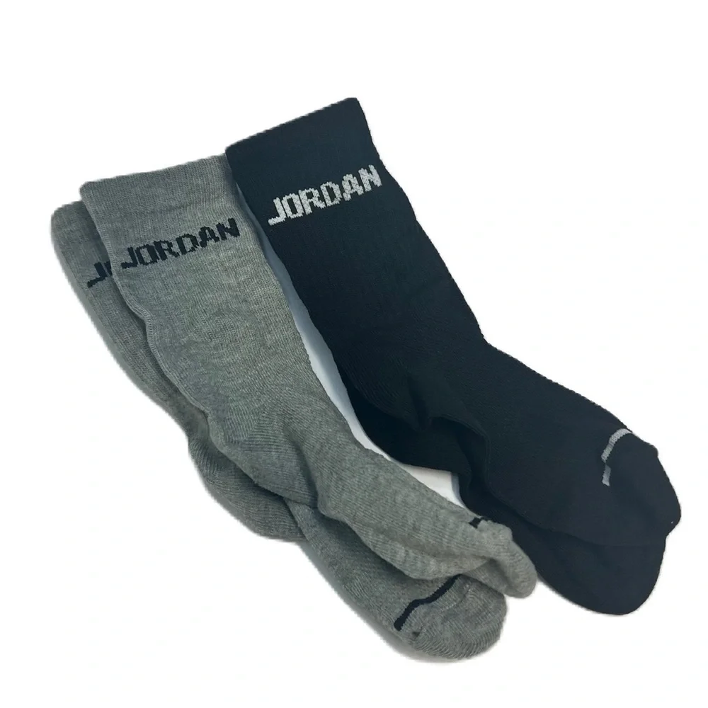 Jordan lightweight Crew Socks (2-pack) Brand New (but washed) Kids Size 5y-7y